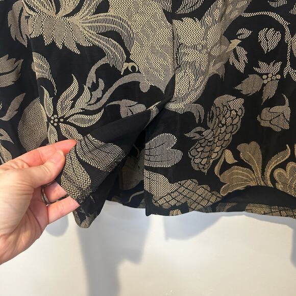 Susan Graver Blazer Jacket Size Small Black Brown Jacquard Bohemian 90s Career - Picture 6 of 8